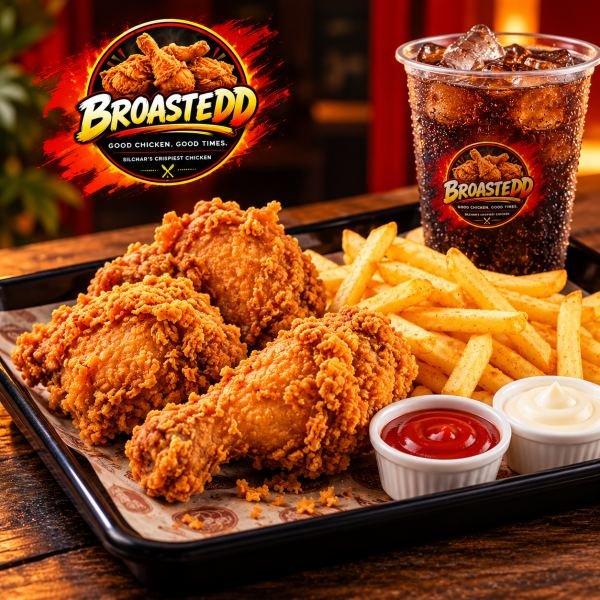 BROASTEDD Combo (3 pc + fries + Drinks)